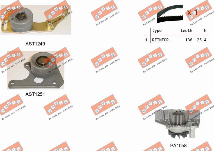 MOVIS ASTK0828PA2 - Pompa acqua + Kit cinghie dentate www.autoricambi360.it