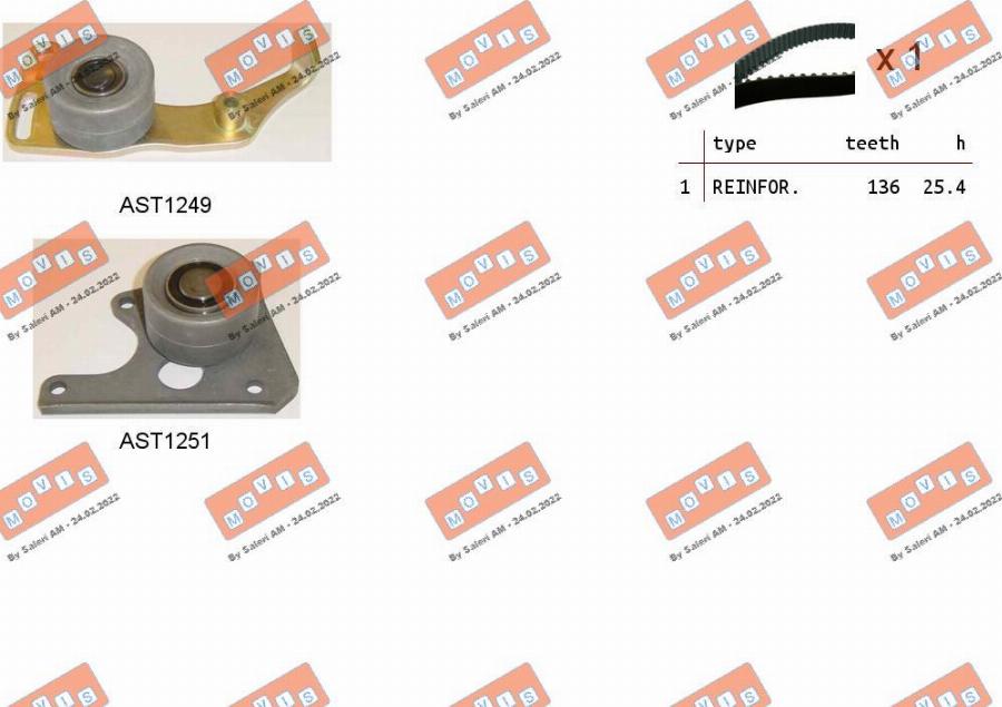 MOVIS ASTK0828 - Kit cinghie dentate www.autoricambi360.it