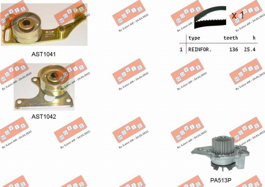 MOVIS ASTK0871PA - Pompa acqua + Kit cinghie dentate www.autoricambi360.it