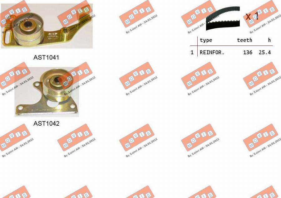 MOVIS ASTK0871 - Kit cinghie dentate www.autoricambi360.it