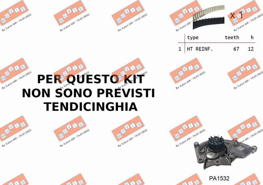 MOVIS ASTK0B04PA - Pompa acqua + Kit cinghie dentate www.autoricambi360.it