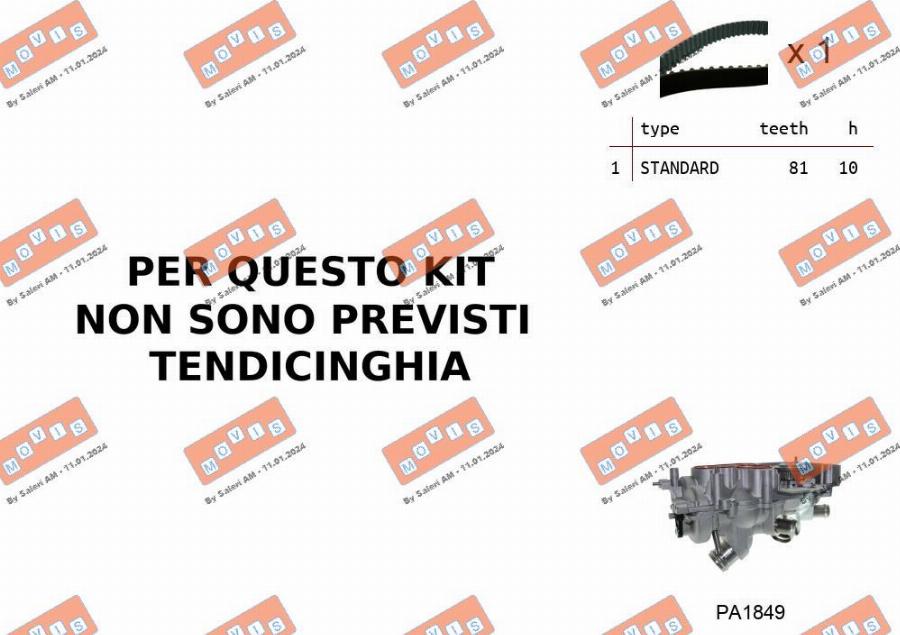 MOVIS ASTK0B06PA2 - Pompa acqua + Kit cinghie dentate www.autoricambi360.it