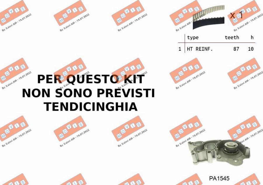 MOVIS ASTK0B03PA - Pompa acqua + Kit cinghie dentate www.autoricambi360.it