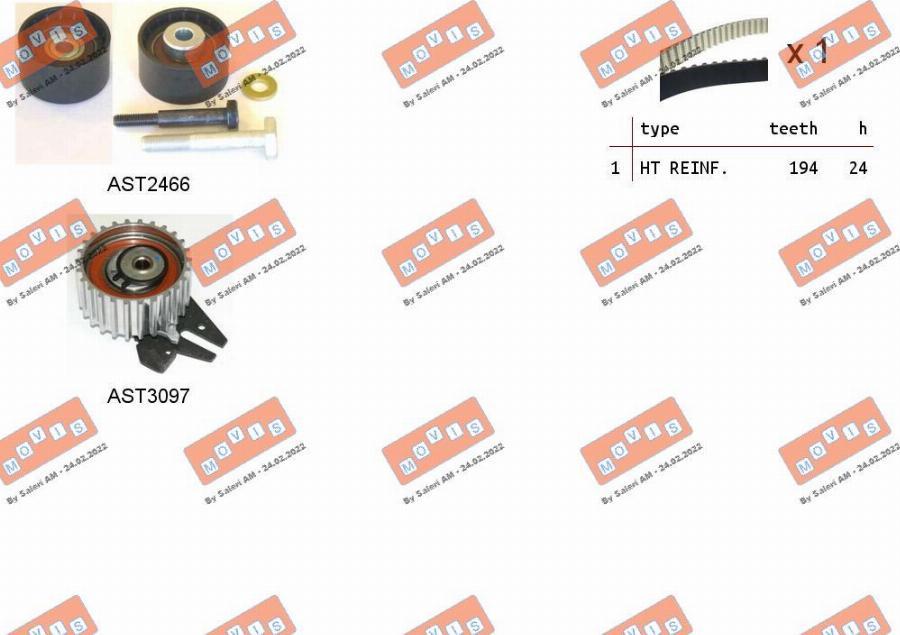 MOVIS ASTK1094 - Kit cinghie dentate www.autoricambi360.it