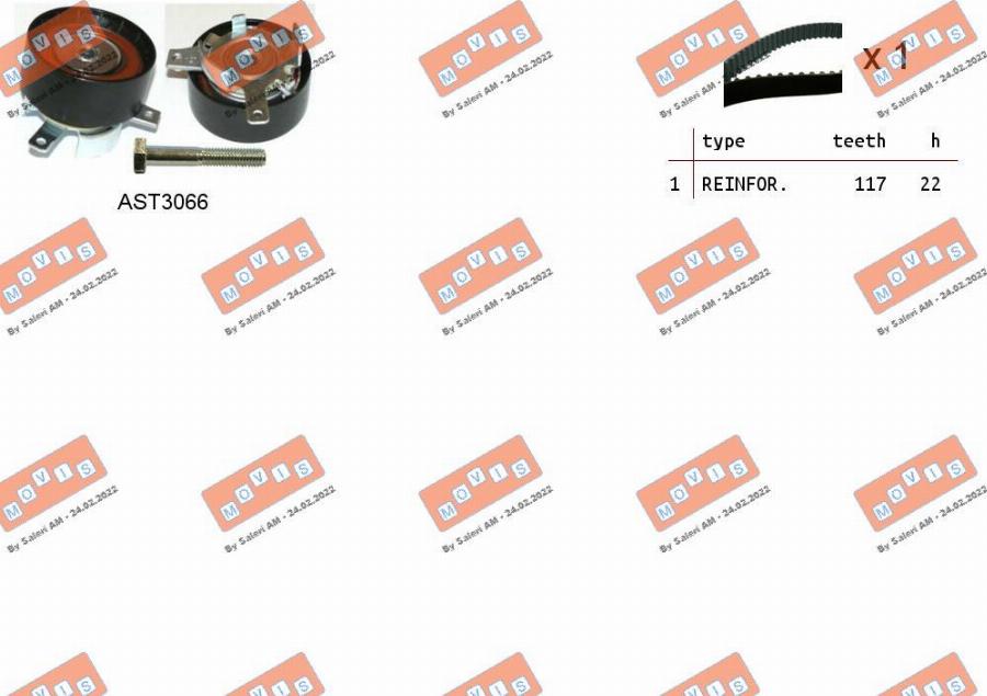 MOVIS ASTK1095 - Kit cinghie dentate www.autoricambi360.it