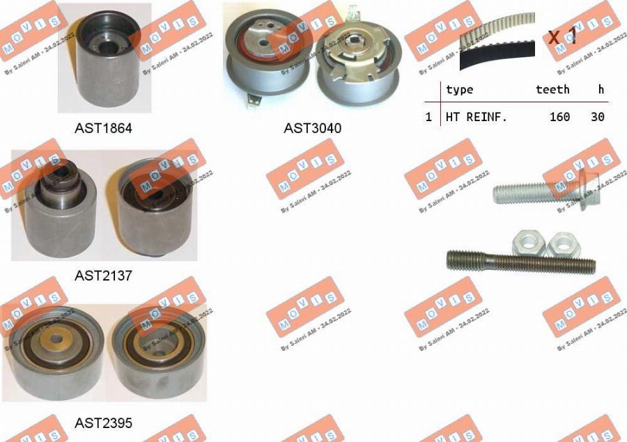 MOVIS ASTK1096 - Kit cinghie dentate www.autoricambi360.it