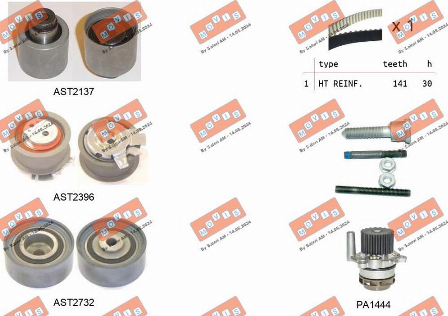 MOVIS ASTK1090PA2 - Pompa acqua + Kit cinghie dentate www.autoricambi360.it