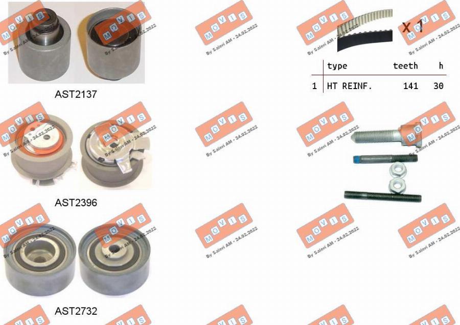 MOVIS ASTK1090 - Kit cinghie dentate www.autoricambi360.it