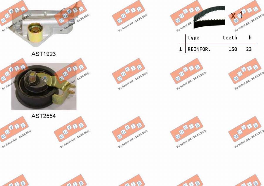 MOVIS ASTK1049 - Kit cinghie dentate www.autoricambi360.it