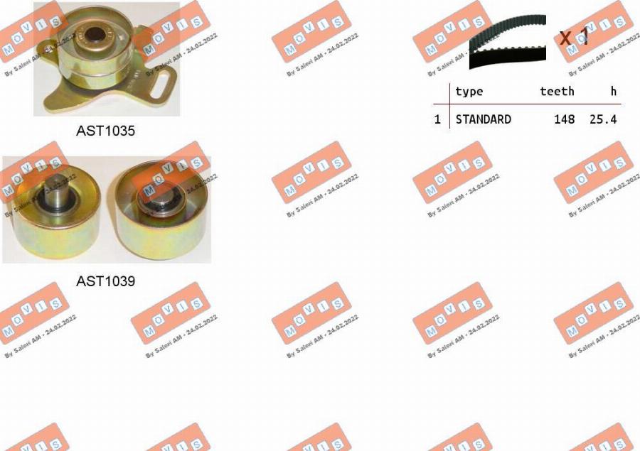 MOVIS ASTK1044 - Kit cinghie dentate www.autoricambi360.it