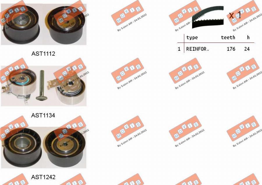 MOVIS ASTK1046 - Kit cinghie dentate www.autoricambi360.it
