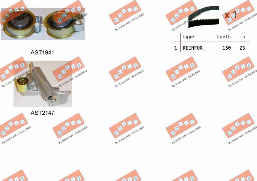MOVIS ASTK1055 - Kit cinghie dentate www.autoricambi360.it