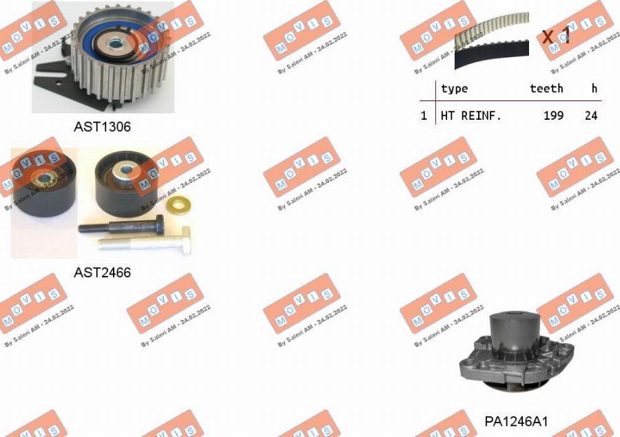 MOVIS ASTK1058PA - Pompa acqua + Kit cinghie dentate www.autoricambi360.it