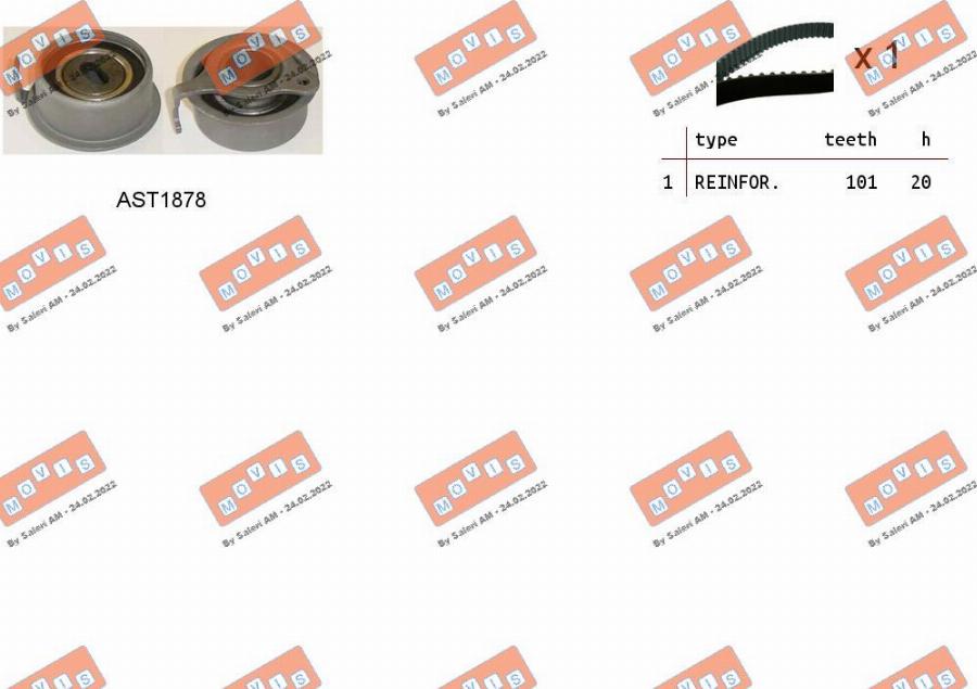 MOVIS ASTK1061 - Kit cinghie dentate www.autoricambi360.it