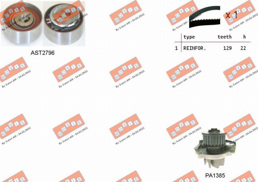 MOVIS ASTK1062PA2 - Pompa acqua + Kit cinghie dentate www.autoricambi360.it
