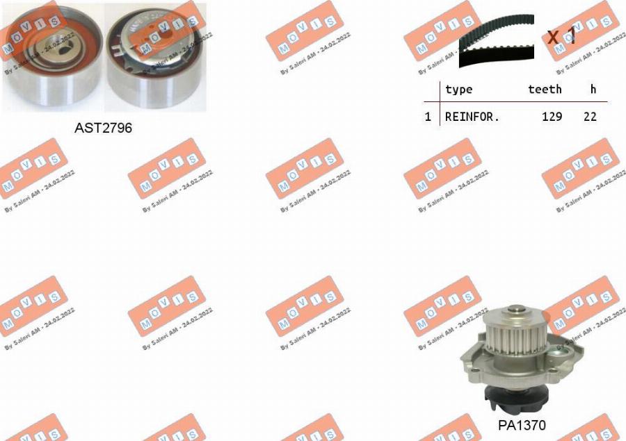 MOVIS ASTK1062PA - Pompa acqua + Kit cinghie dentate www.autoricambi360.it