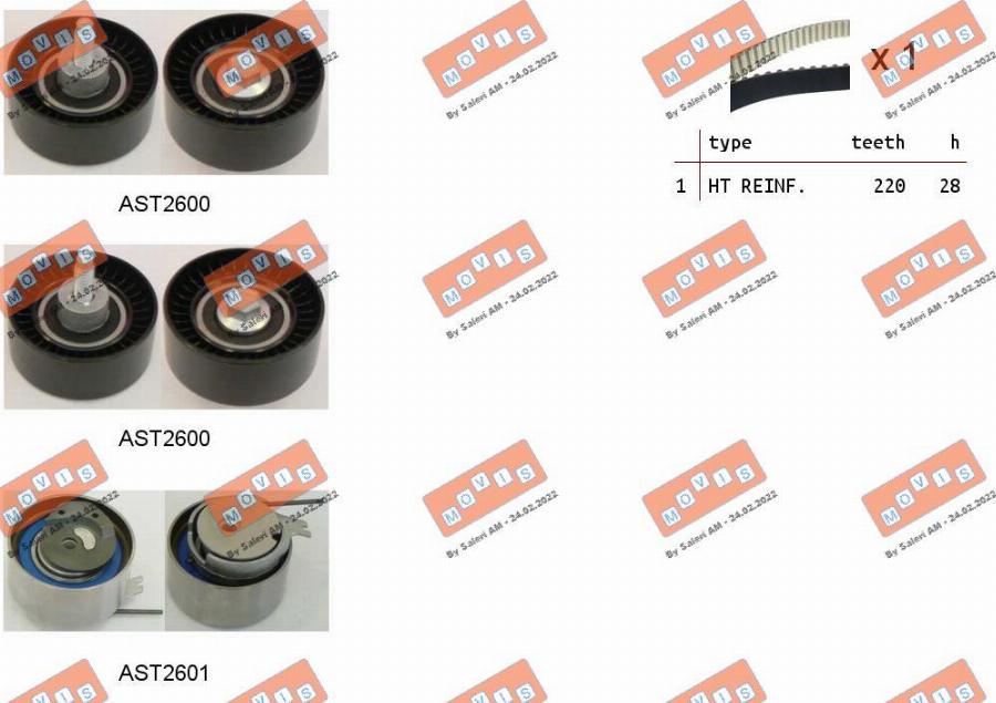 MOVIS ASTK1067 - Kit cinghie dentate www.autoricambi360.it