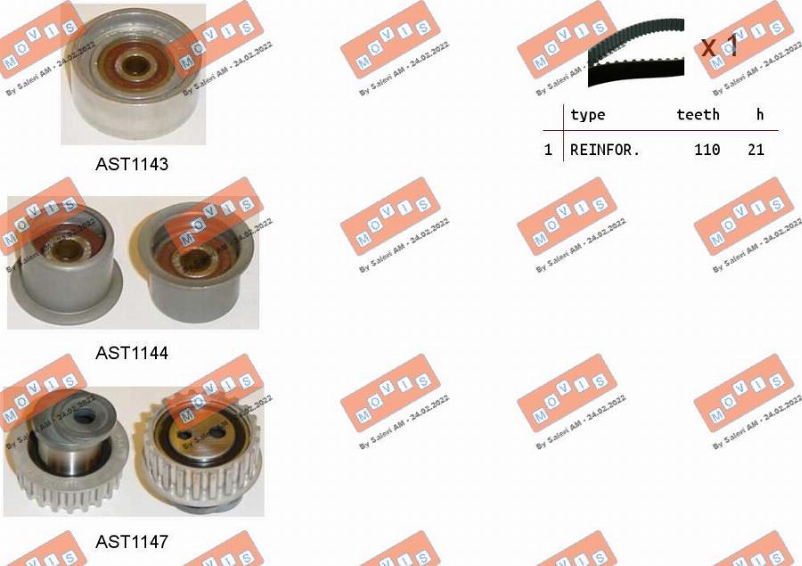 MOVIS ASTK1002 - Kit cinghie dentate www.autoricambi360.it