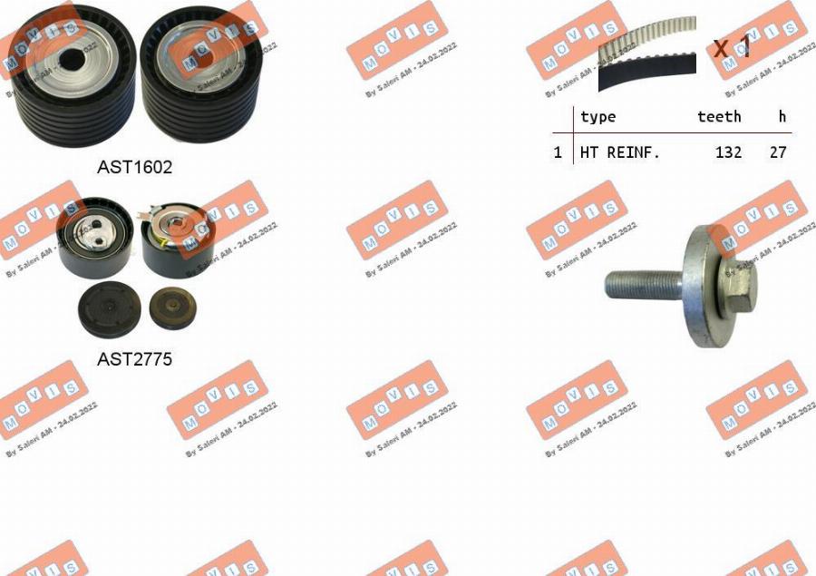 MOVIS ASTK1089 - Kit cinghie dentate www.autoricambi360.it