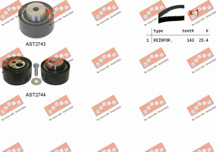 MOVIS ASTK1086 - Kit cinghie dentate www.autoricambi360.it