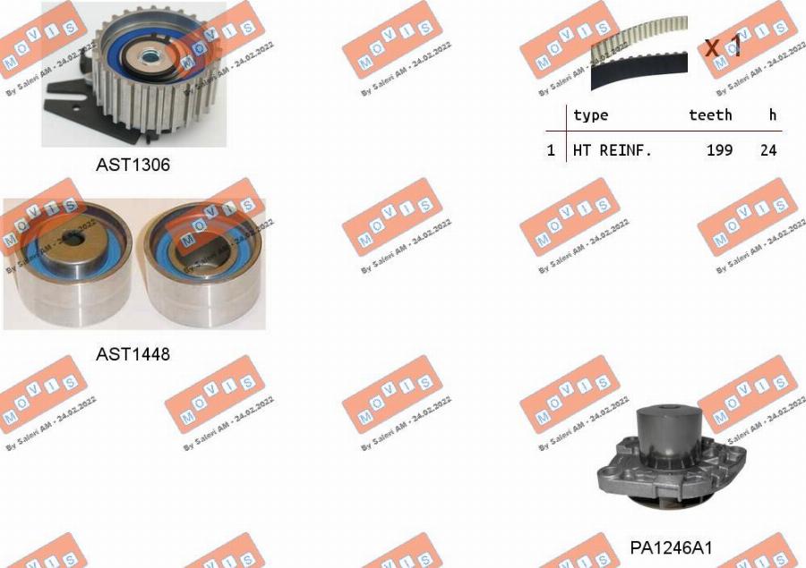 MOVIS ASTK1088PA - Pompa acqua + Kit cinghie dentate www.autoricambi360.it