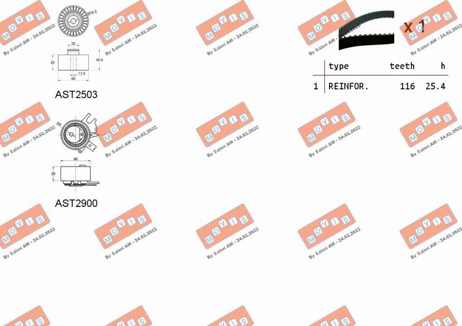 MOVIS ASTK1087 - Kit cinghie dentate www.autoricambi360.it