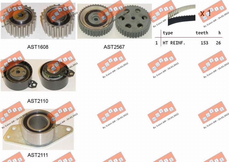 MOVIS ASTK1036 - Kit cinghie dentate www.autoricambi360.it