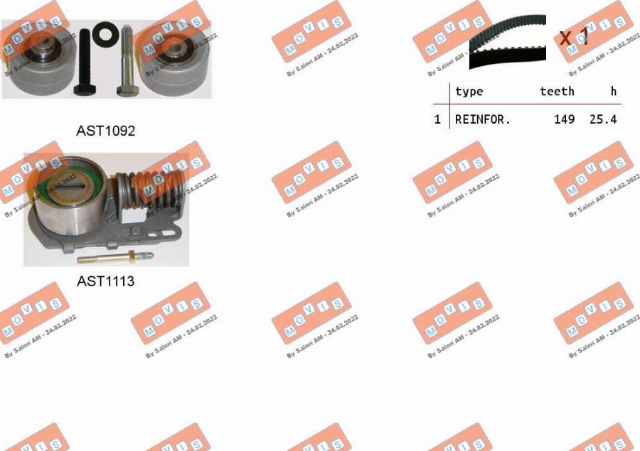 MOVIS ASTK1038 - Kit cinghie dentate www.autoricambi360.it