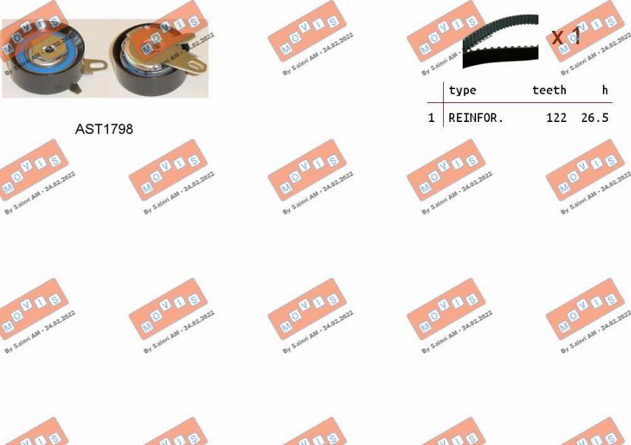 MOVIS ASTK1033 - Kit cinghie dentate www.autoricambi360.it
