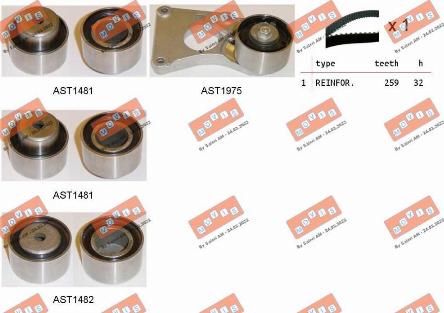 MOVIS ASTK1020 - Kit cinghie dentate www.autoricambi360.it
