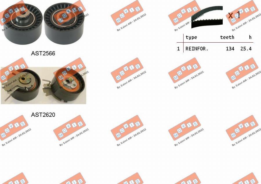 MOVIS ASTK1079 - Kit cinghie dentate www.autoricambi360.it