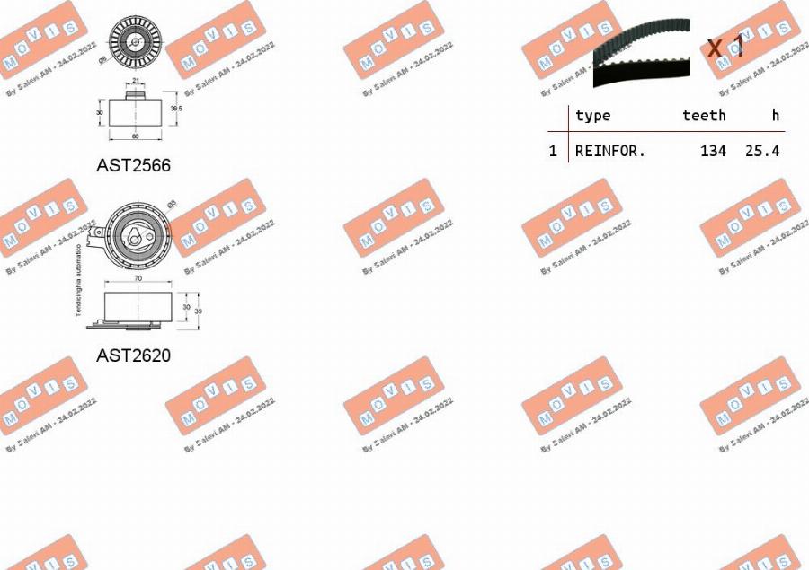 MOVIS ASTK1079 - Kit cinghie dentate www.autoricambi360.it