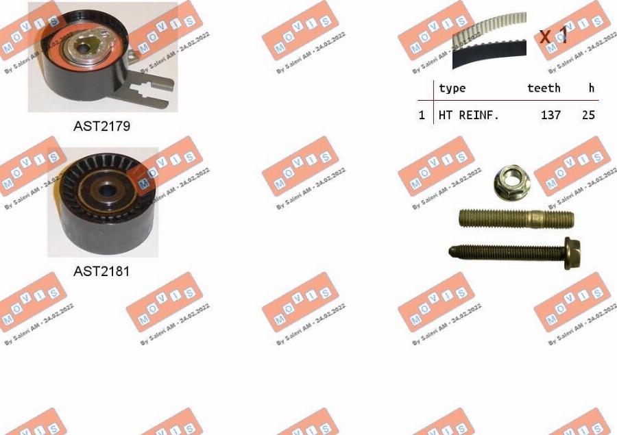 MOVIS ASTK1074 - Kit cinghie dentate www.autoricambi360.it