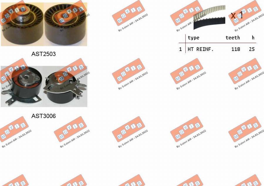 MOVIS ASTK1075 - Kit cinghie dentate www.autoricambi360.it