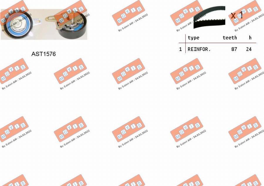 MOVIS ASTK1076 - Kit cinghie dentate www.autoricambi360.it