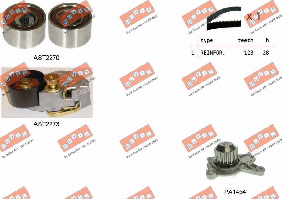 MOVIS ASTK1070PA2 - Pompa acqua + Kit cinghie dentate www.autoricambi360.it