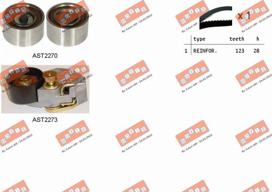 MOVIS ASTK1070 - Kit cinghie dentate www.autoricambi360.it