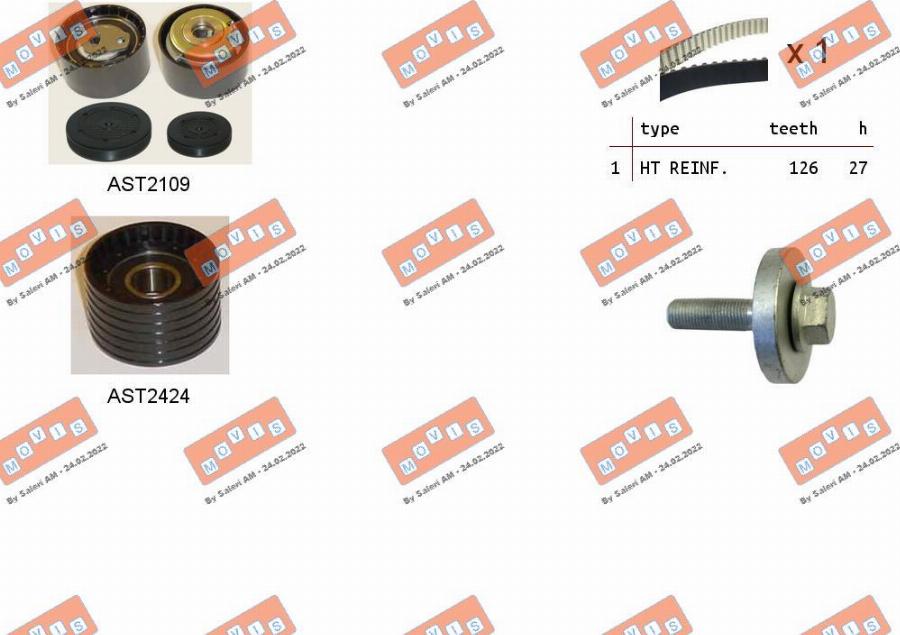 MOVIS ASTK1073 - Kit cinghie dentate www.autoricambi360.it