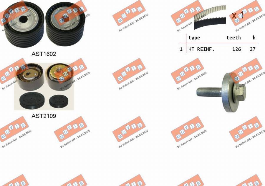 MOVIS ASTK1072 - Kit cinghie dentate www.autoricambi360.it