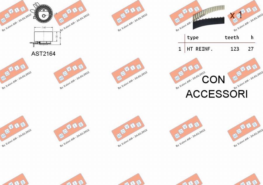 MOVIS ASTK1145 - Kit cinghie dentate www.autoricambi360.it