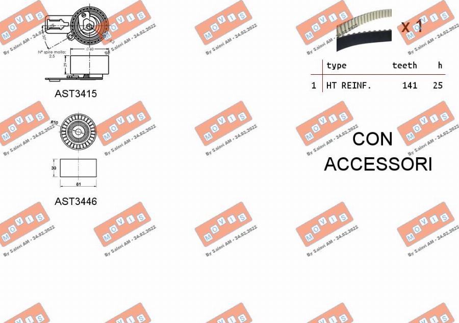 MOVIS ASTK1148 - Kit cinghie dentate www.autoricambi360.it