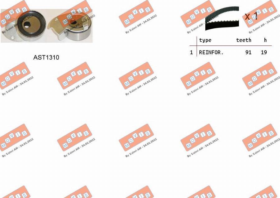 MOVIS ASTK1143 - Kit cinghie dentate www.autoricambi360.it