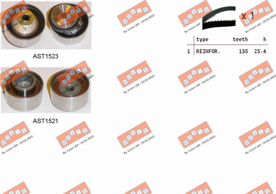 MOVIS ASTK1142 - Kit cinghie dentate www.autoricambi360.it