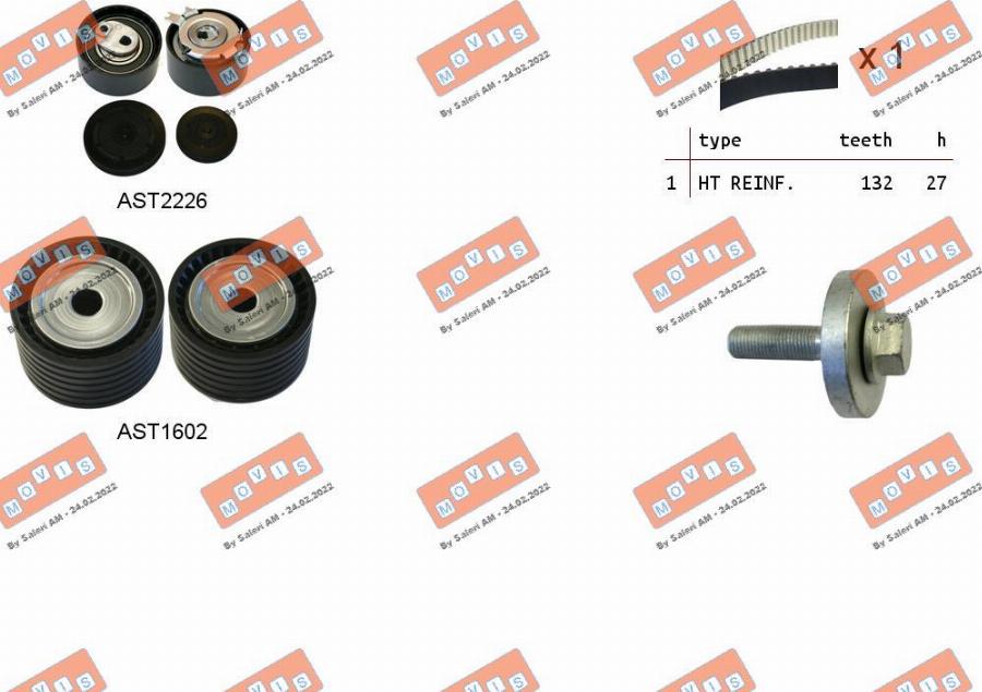 MOVIS ASTK1147 - Kit cinghie dentate www.autoricambi360.it