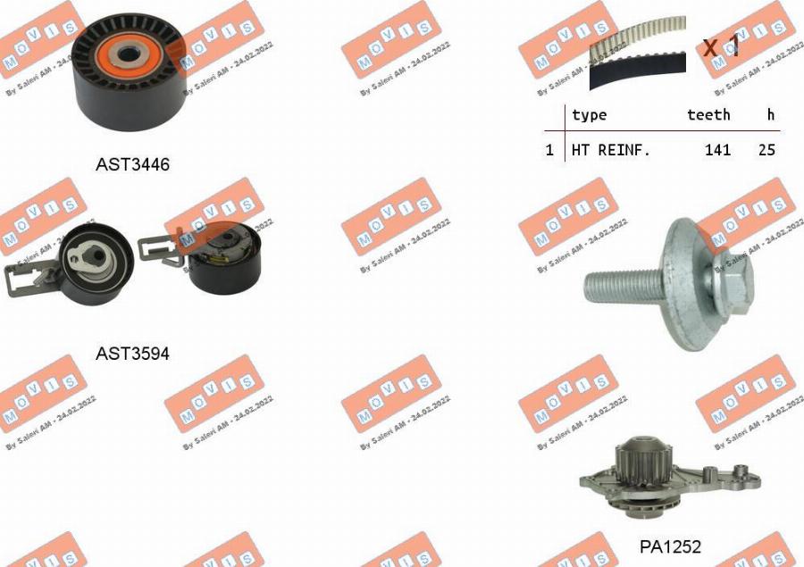 MOVIS ASTK1159PA - Pompa acqua + Kit cinghie dentate www.autoricambi360.it