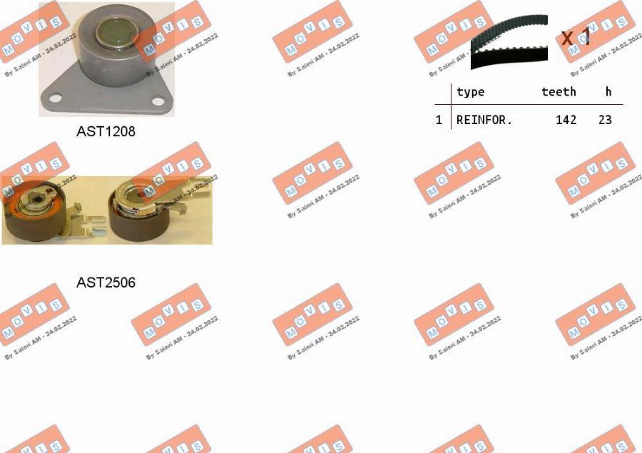 MOVIS ASTK1154 - Kit cinghie dentate www.autoricambi360.it