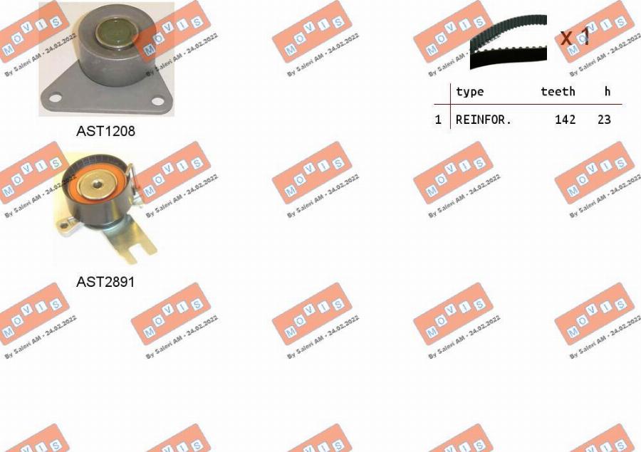 MOVIS ASTK1155 - Kit cinghie dentate www.autoricambi360.it