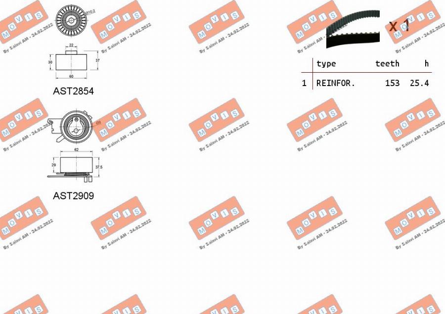 MOVIS ASTK1156 - Kit cinghie dentate www.autoricambi360.it