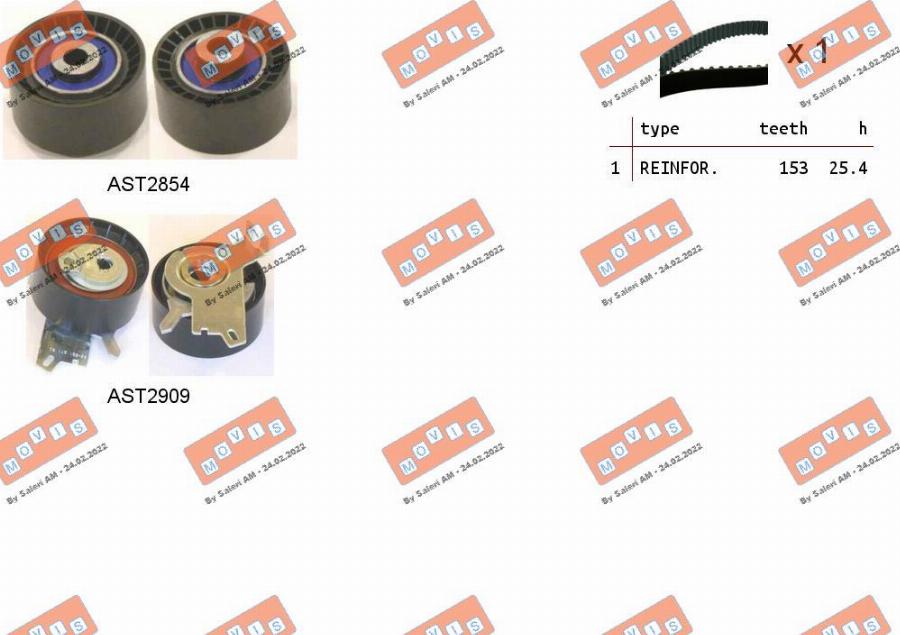 MOVIS ASTK1156 - Kit cinghie dentate www.autoricambi360.it