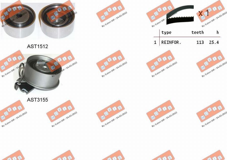 MOVIS ASTK1151 - Kit cinghie dentate www.autoricambi360.it